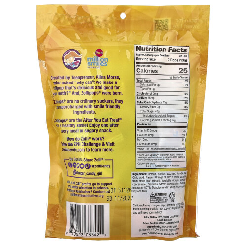 Zollipops, Vitamiini C, Noin 33 - 35 Pops, 8 oz (226 g) 1