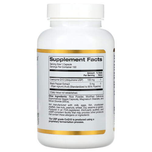 Καλιφόρνια Γκόλντ Νουτρίσιον, CoQ10 με BioPerine, 100 mg, 150 Βοτάνικα Κάψουλας 1