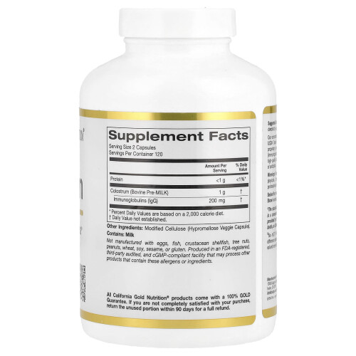 California Gold Nutrition, Κολόστρο, 240 Βοταντικά Καψούλες 1