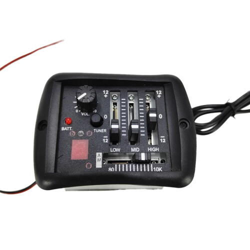 4-Bands EQ Equalizer Akustisk Gitarr Preamp Piezo Pickup med Tuner System Mässing Endpin Jack för Folkgitarr 2