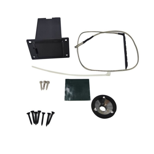 4-Bands EQ Equalizer Akustisk Gitarr Preamp Piezo Pickup med Tuner System Mässing Endpin Jack för Folkgitarr