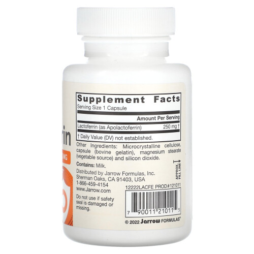 Lactoferrina, Secado Congelado, 250 mg, 60 Cápsulas 1