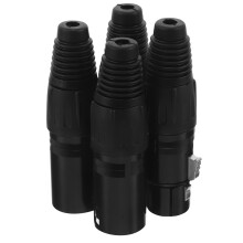 4Pièces Connecteurs Micro 5 Broches Xlr Noir Métal Pour Câble Audio