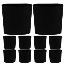 10Pcs Mini Black Plastic Hanging Buckets Space-Saving Storage Baskets