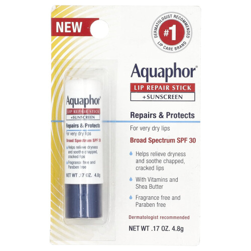Aquaphor Aquaphor, Λεπίδες Αναθεώρησης Λιπαρών + Προστασία από το Ήλιος, SPF 30, Αroma-Free, 0.17 oz (4.8 g) 1