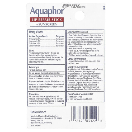 Aquaphor Aquaphor, Λεπίδες Αναθεώρησης Λιπαρών + Προστασία από το Ήλιος, SPF 30, Αroma-Free, 0.17 oz (4.8 g) 2