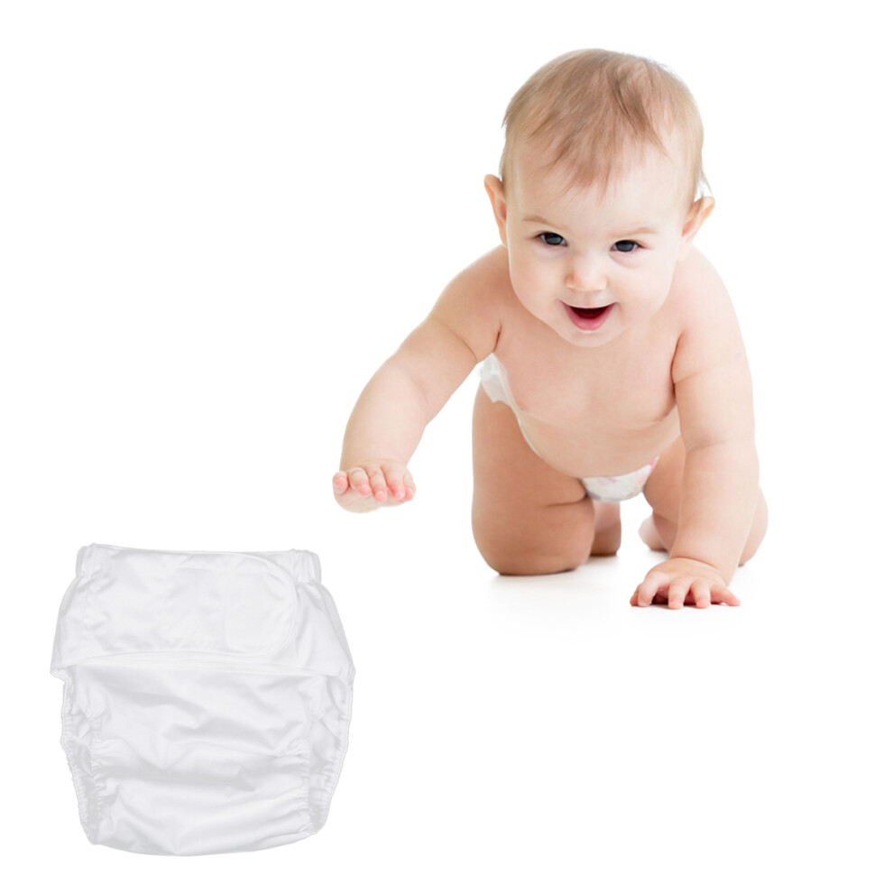 Aboofan White 4Pcs Adult Reusable Washable Cloth Diaper Leakproof Adjustable