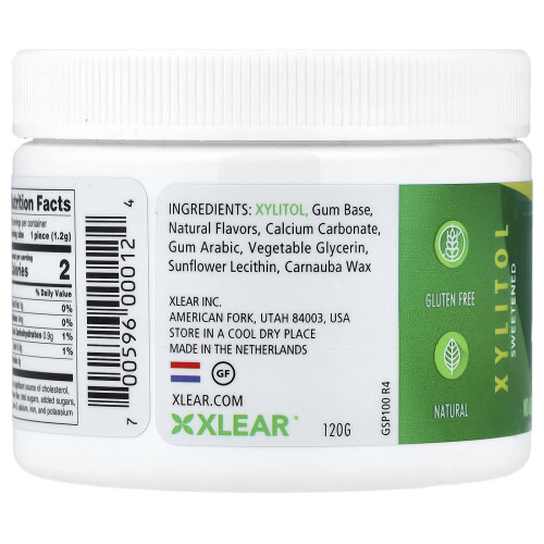 Xlear, Spry, Chicle Sin Azúcar, Spearmint Natural, 100 Piezas 2