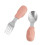 2Ensembles Ensemble Table Bébé Acier Inoxydable Rose Fourchette 1
