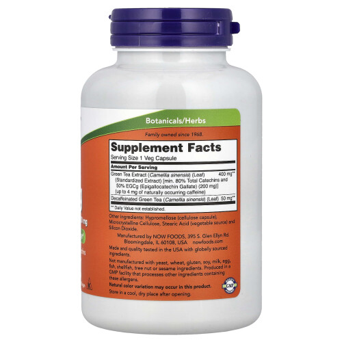NOW Foods EGCg Green Tea Extract, 400mg - 180 vcaps 1