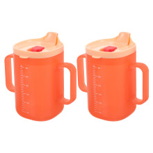 2Pièces Enfant Anti- PP Silicone Orange Avec Pailles