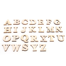 36Pièces Lettres En Bois Beige Auto-Adhésives Pour DIY Éducation