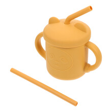3Pcs Durable Silicone Sippy Cups Straw Water Bottles