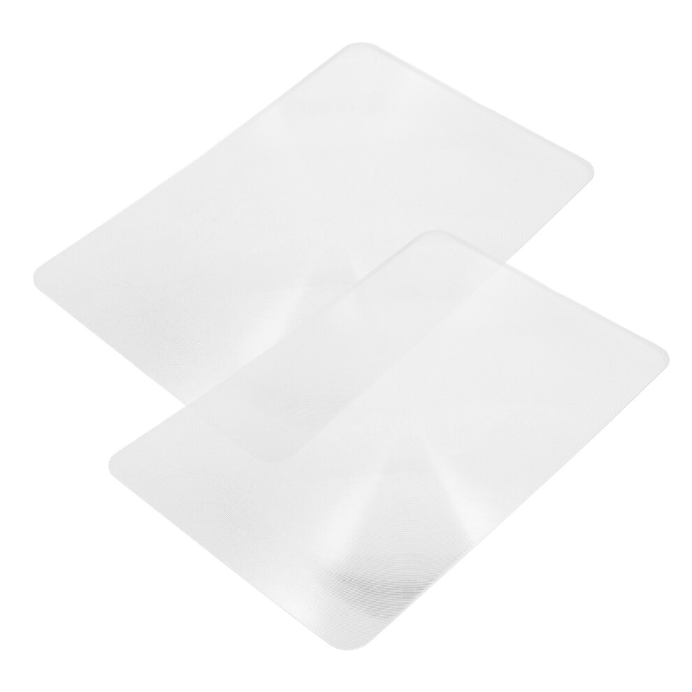 Aboofan 2Pcs Compact Transparent Fresnel Lens Pvc Magnifying Glass For Reading