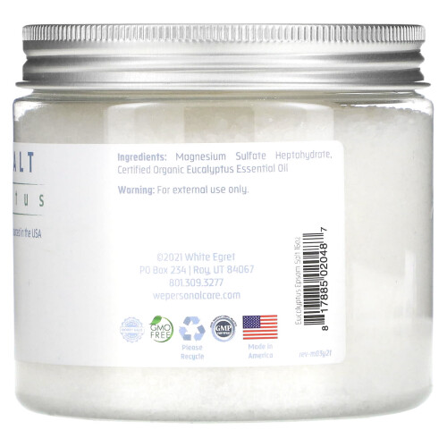 White Egret Personal Care, Σόδα Εψόμ, Εύκάλυπτος, 16 oz (454 g) 1