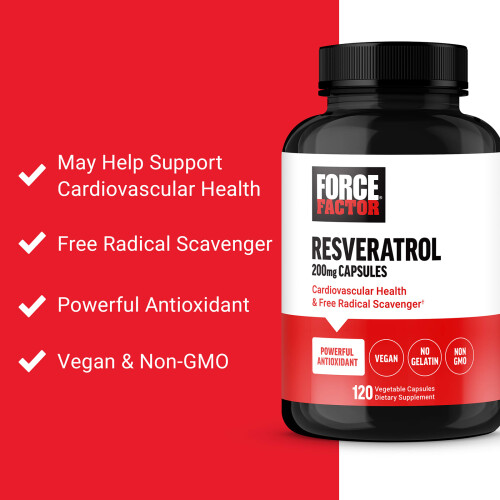 Force Factor, Resveratrol, 200 mg, 120 Vegetable Capsules 2