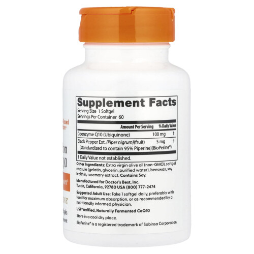 Doctor's Best, High Absorption CoQ10, 60 Softgels 1