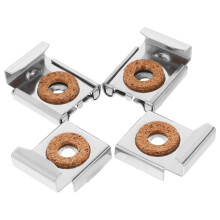 3Sets Silver Mirror Mounting Clips Stainless Steel Hardware for Glass