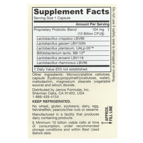 Jarrow Formulas, Βιολογική Φεμ Ντοφίλους Advanced, 10 Δισεκατομμύρια CFU, 30 Βοτάνια Καψούλες 1