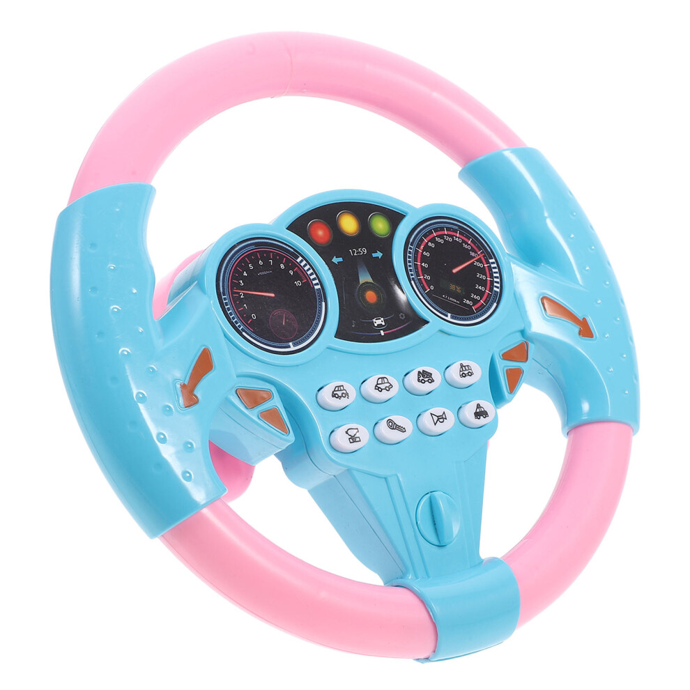 Photos - Toy Car 2Pcs Kids Simulation Driving Toys Pink ABS Steering Wheel with Sound