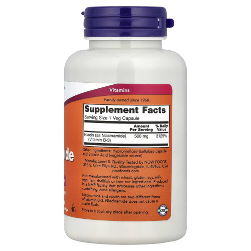 NOW Foods Niacinamide, 500mg - 100 caps 1