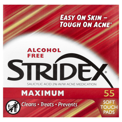 Stridex, Maximum, Alkoholfri, 55 Blødt Berøring Pads 1