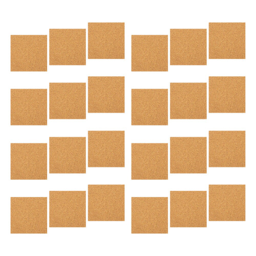 24Pcs Self Adhesive Cork Sheets Light Brown DIY Coasters Non-Slip Pads