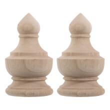 2Pcs Wood Stair Finials Khaki Decorative Bed Post and Railing Caps