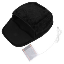 2Pièces Chauffe-Main USB Tapis Souris Confortable Noir