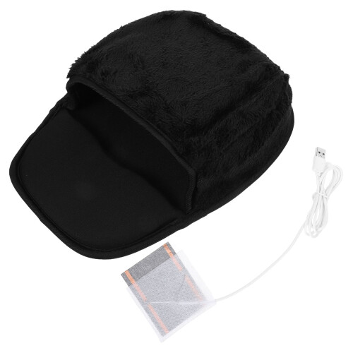 2Pièces Chauffe-Main USB Tapis Souris Confortable Noir