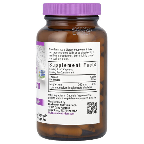 Bluebonnet Nutrition, Chelated Magnesium, 120 Vegetable Capsules 1