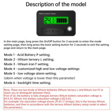8-30V LCD Digitale Batterij Voltmeter Capaciteitsindicator Lithiumzuur Batterij Spanningstester Meter Gereedschap TypeC Uitgang,B