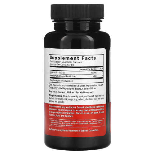 Force Factor, CoQ10, 100 mg, 60 Vegetable Capsules 1