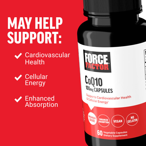 Force Factor, CoQ10, 100 mg, 60 Vegetable Capsules 2