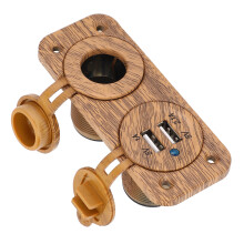 Waterproof DC 12/24V USB Charger with Cigar Lighter Socket, 3.1A Total Output