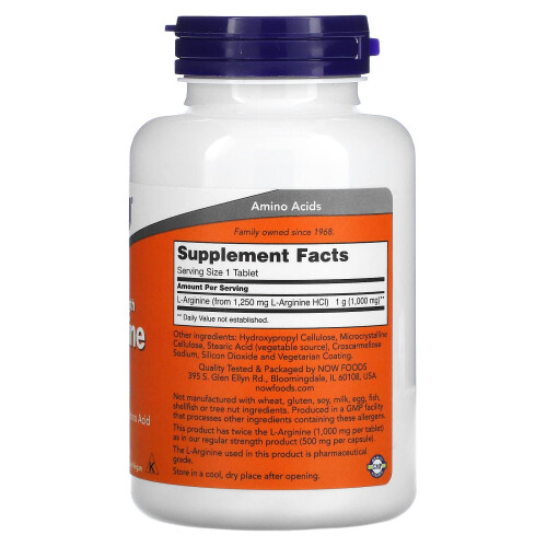 NOW Foods L-Arginine, 1000mg - 120 tablets 1