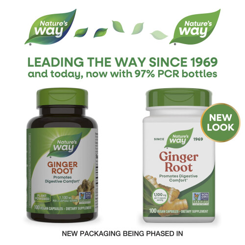 Nature's Way, Ginger Root, 1,100 mg, 100 Vegan Φιαλίδες (550 mg ανά Υπηρεσία) 2