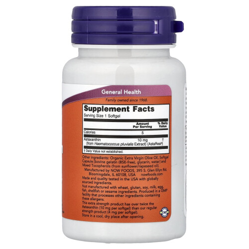 NOW Foods NOW Foods, Ασταξανθίνη, 10 mg, 30 Μυλίσσια 1