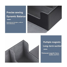 Card Deck Case for Trading Cards 1800+, Card Storage Box, Magnetic Closure Storage Box Game Cards Box Black+Gray