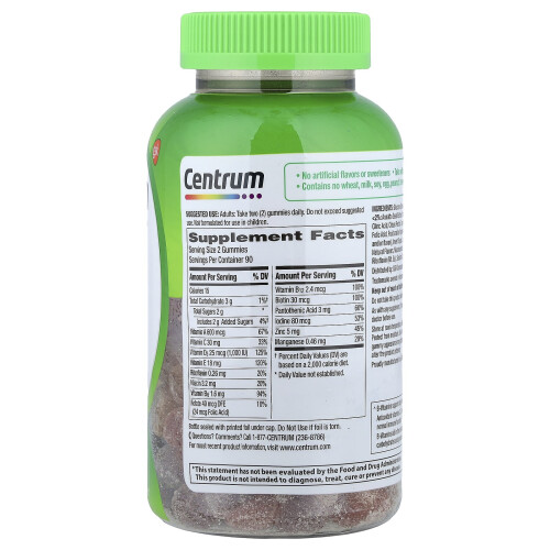 Centrum Centrum, Dorośli Multigummies, Assorted Natural Fruit , 180 Gummies 1