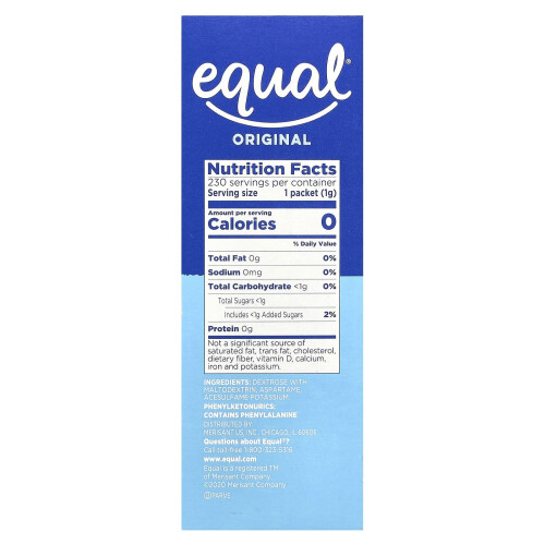 Equal, Dolcificante a Zero Calorie, Originale, 230 Pacchetti 1