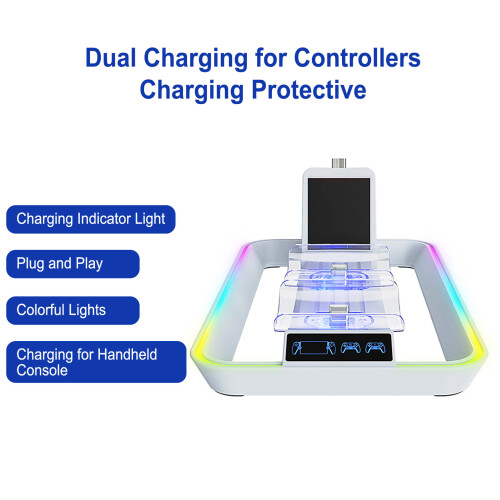 3-in-1 RGB-LED-Controller-Dock Typ-C-Ladeanschluss ABS 2