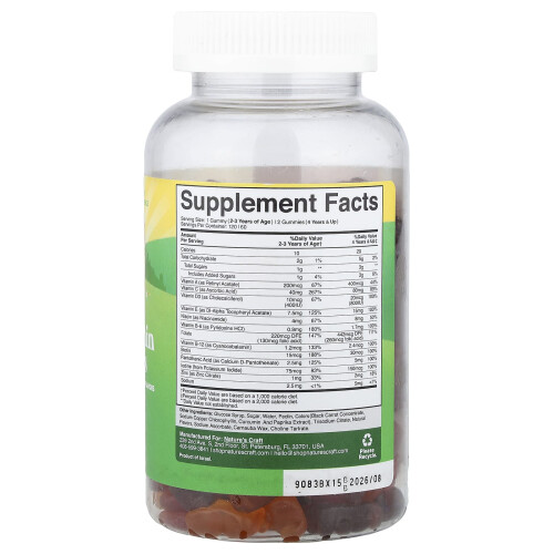 Nature's Craft, Kinderen Multivitamine Gummies, Assorted Fruit, 120 Gummies 1