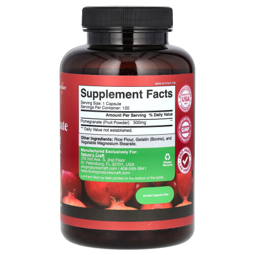 Nature's Craft, Pompoenextract, 500 mg, 120 Capsules 1