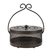 Mosquito Coil Holder with Lid, Portable Fireproof Metal Incense Burner for Outdoor Use, 1 Pack