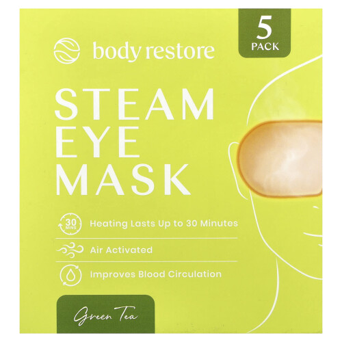 Body Restore, Dampf-Augen-Maske, Grüner Tee, 5 Pack 1
