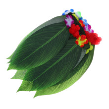 2Pièces Jupe Hula Verte Pour Fête Hawaïenne Costume Danse