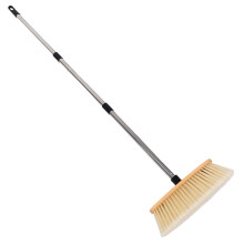 Hard Bristle Garden Broom with Durable Stainless Steel Handle