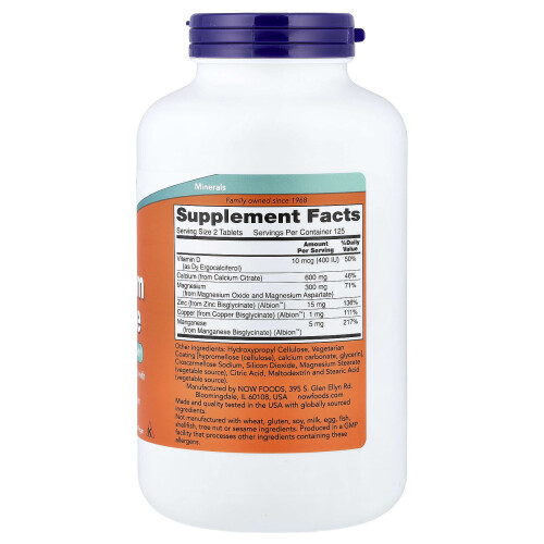 NOW Foods NOW Foods, Kalsium Sitraatti, 250 Tabletti 1