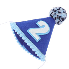 Blue Baby Birthday Party Hat Soft Fabric Headwear for Kids